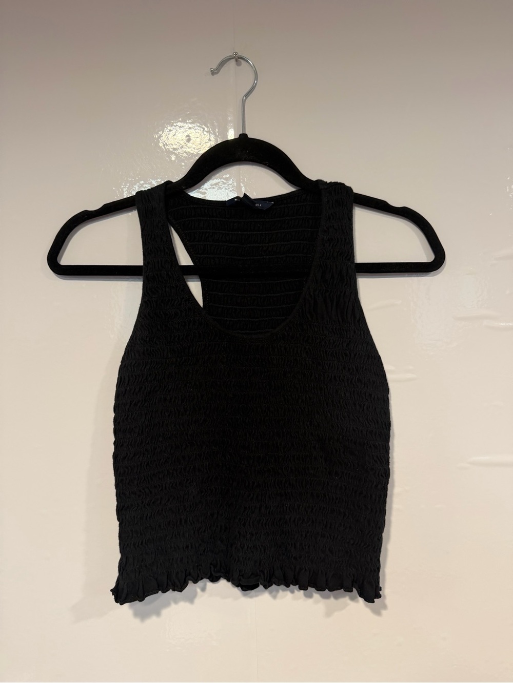 American Eagle Outfitters Black Smocked Tank Top